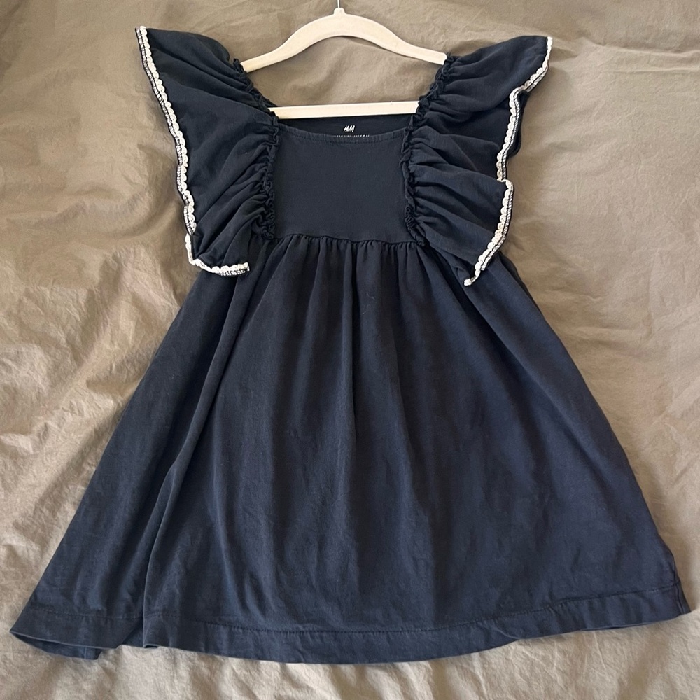 H&M Kids Gray Dress with Ruffle Trim